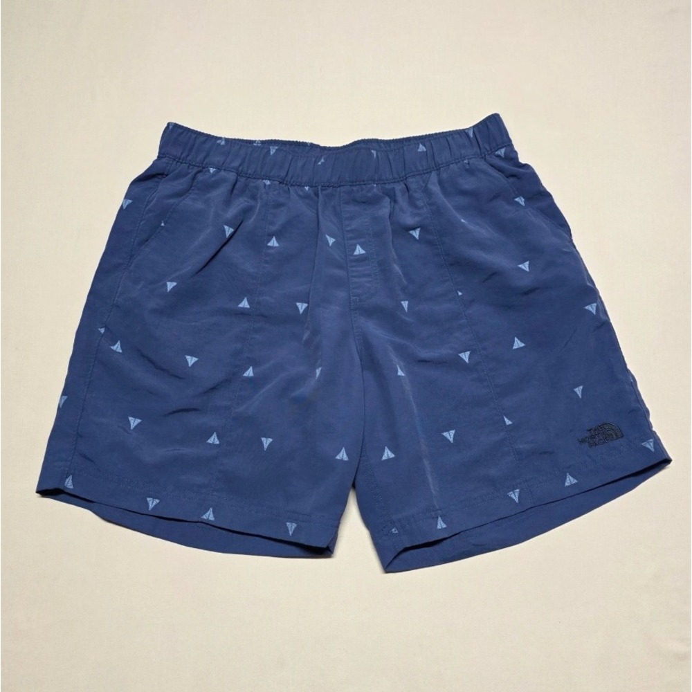 The North Face Men Class V Water Shorts Slate/Blue Print Size Large Mesh Lined